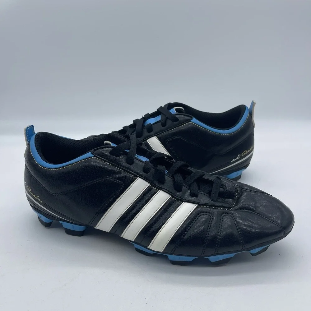 Adidas AdiQuestra IV MG G40715 Men's Size 12 Soccer Cleats Black Blue Athletic